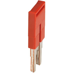 Pont enfichable - 2 points - pour bornes 2,5mm² - rouge