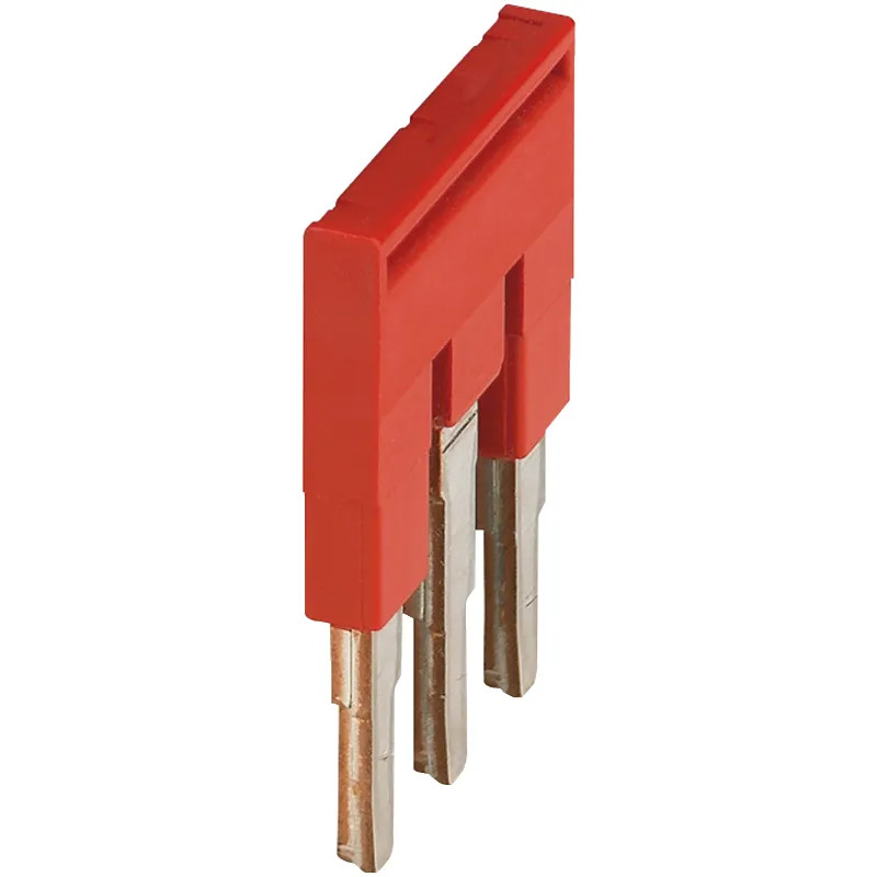 Pont enfichable - 3 points - pour bornes 4mm² - rouge