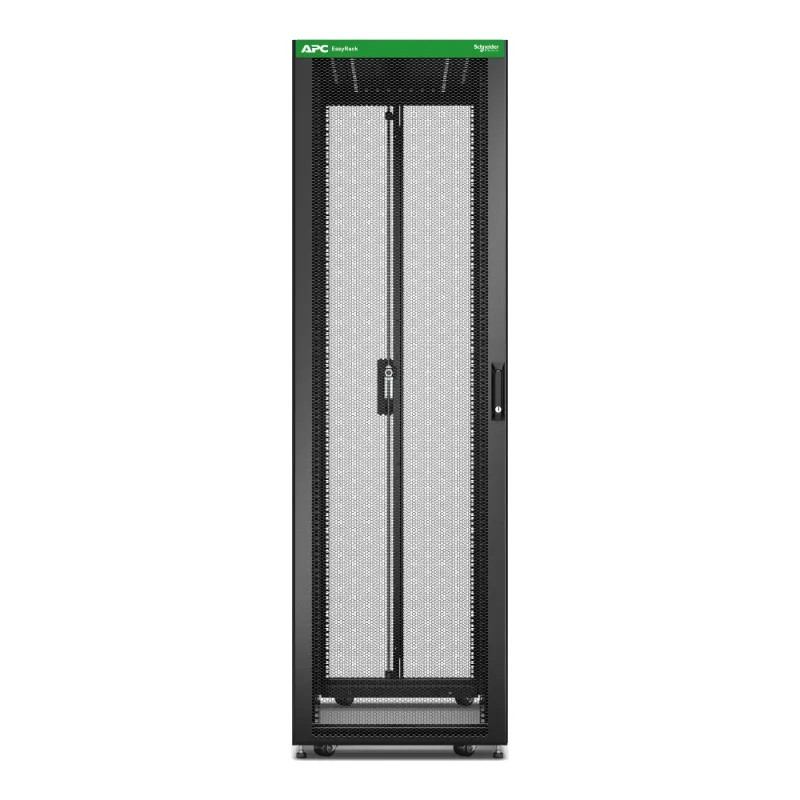 Baie EasyRack 600mm/42U/1000mm avec toit, sans panneau latéral, roulettes, noir