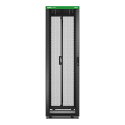 Baie EasyRack 600mm/42U/1200mm avec toit, sans panneau latéral, roulettes, noir