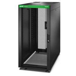 Baie EasyRack 600mm/24U/1200mm avec toit, panneau latéral, roulettes, noir