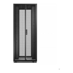 Baie EasyRack 800mm/42U/1000mm avec toit, panneau latéral, roulettes, noir