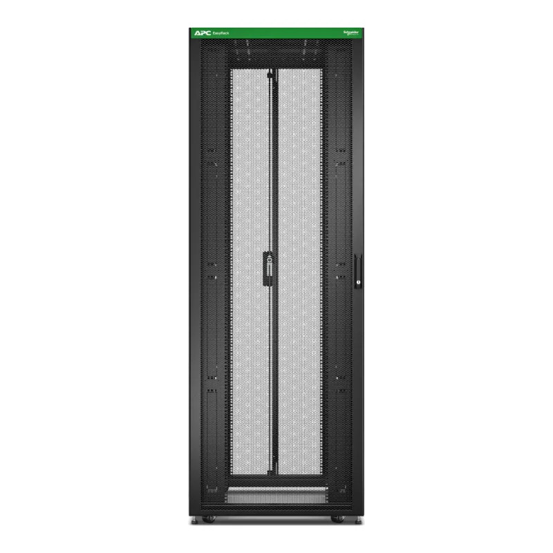 Baie EasyRack 800mm/48U/1200mm avec toit, sans panneau latéral, roulettes, noir