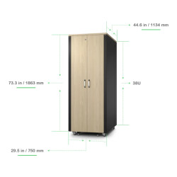 APC NetShelter - rack informatique insonorisé - 38U - Finition Erable