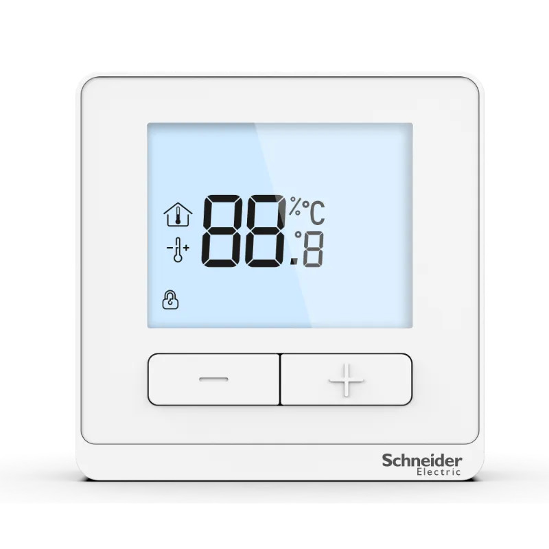 EasyLogic Capteur temp amb blanc +  lcd + boutons derogation de la consigne