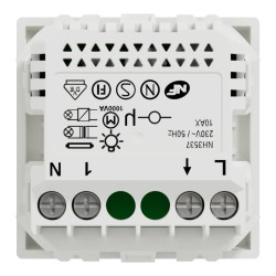 Wiser Unica - bouton poussoir - 10A - zigbee - blanc antimicrob - méca seul