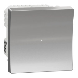 Wiser Unica - bouton poussoir - 10A - zigbee - alu - méca seul