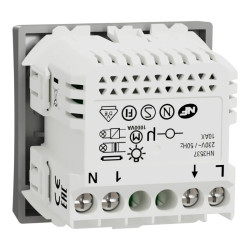 Wiser Unica - bouton poussoir - 10A - zigbee - alu - méca seul