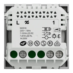 Wiser Unica - variateur rotatif - 2 fils - zigbee - alu - méca seul