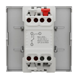 Unica - commande VMC 2 vitesses - 10A - 2 modules - Alu - mécanisme seul