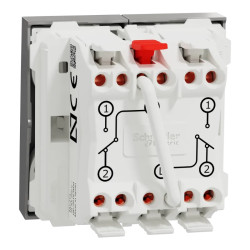 Unica - double va-et-vient - 10A - connexion rapide - 2 mod - Alu - méca seul