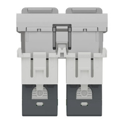 Unica - prise RJ45 double - cat 6 STP - 2 mod - Alu - méca seul