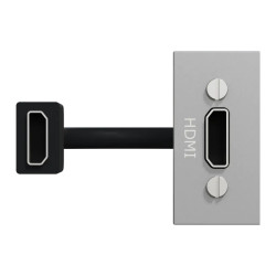 Unica - prise HDMI préconnectorisée - 1 mod - Alu - méca seul