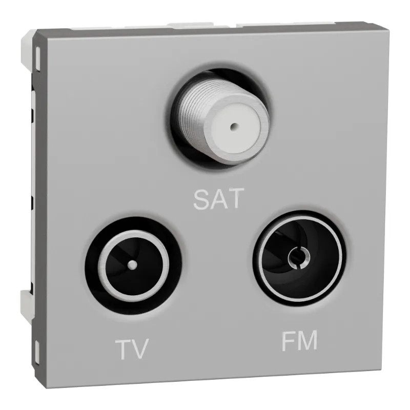 Unica - prise TV + FM + SAT - 2 mod - Alu - méca seul