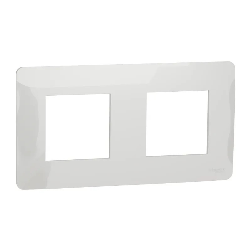 Unica Studio - plaque de finition - Blanc - 2 postes