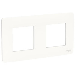 Unica Studio - plaque de finition - Blanc - 2 postes