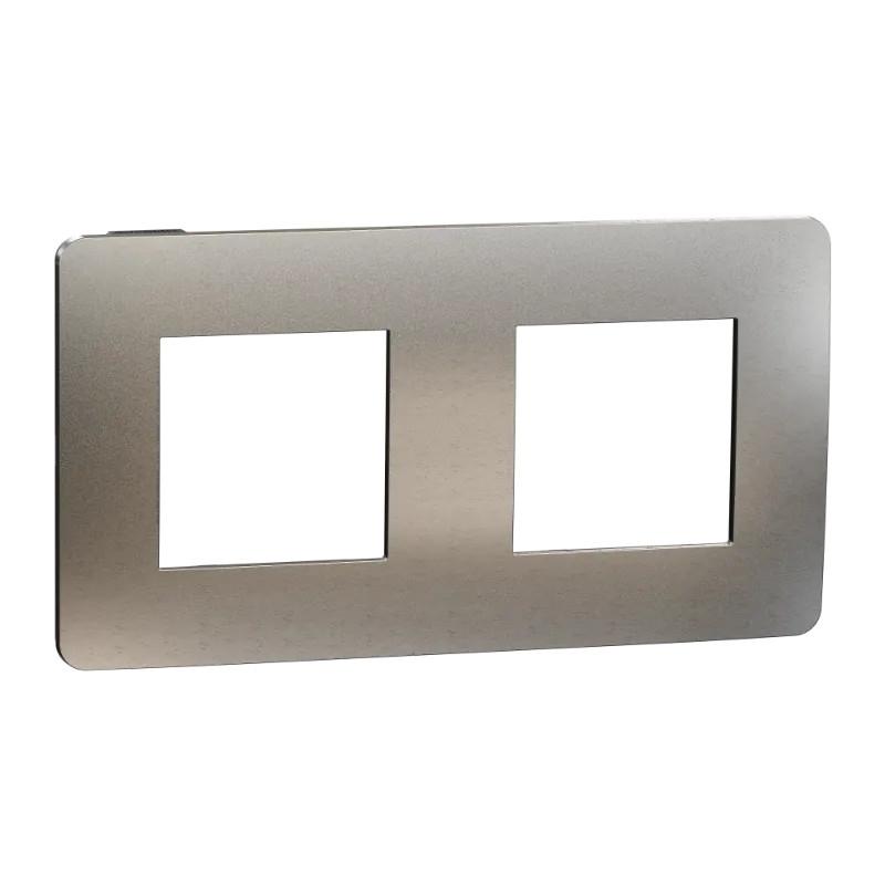 Unica Studio Métal N - plaque de finition - Aluminium liseré Anthracite - 2P