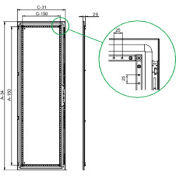 PanelSeT SF Kit - porte pleine - pour cellule SF & armoire SM - H:2000xL:400mm